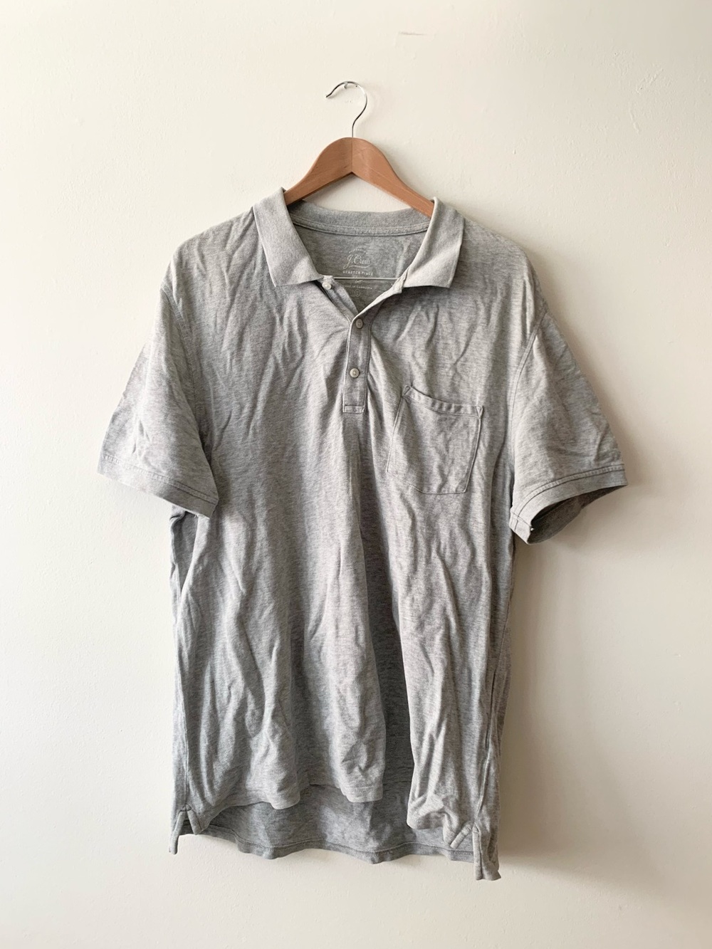 NEW J. Crew Men's Grey Polo Shirt with Pocket